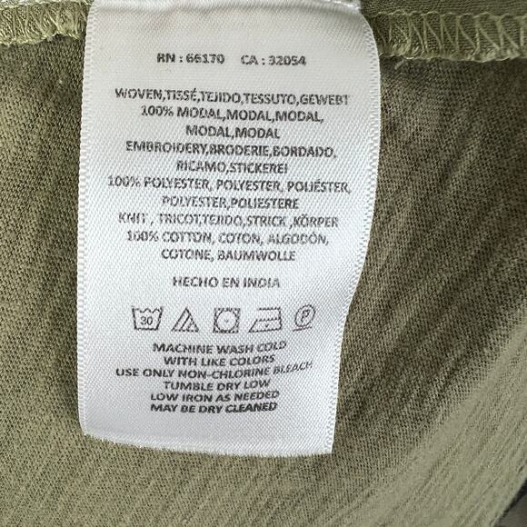 Anthropologie Akemi + Kin Moss Green Cami with Floral Embroidery Tank Top S - Picture 6 of 7